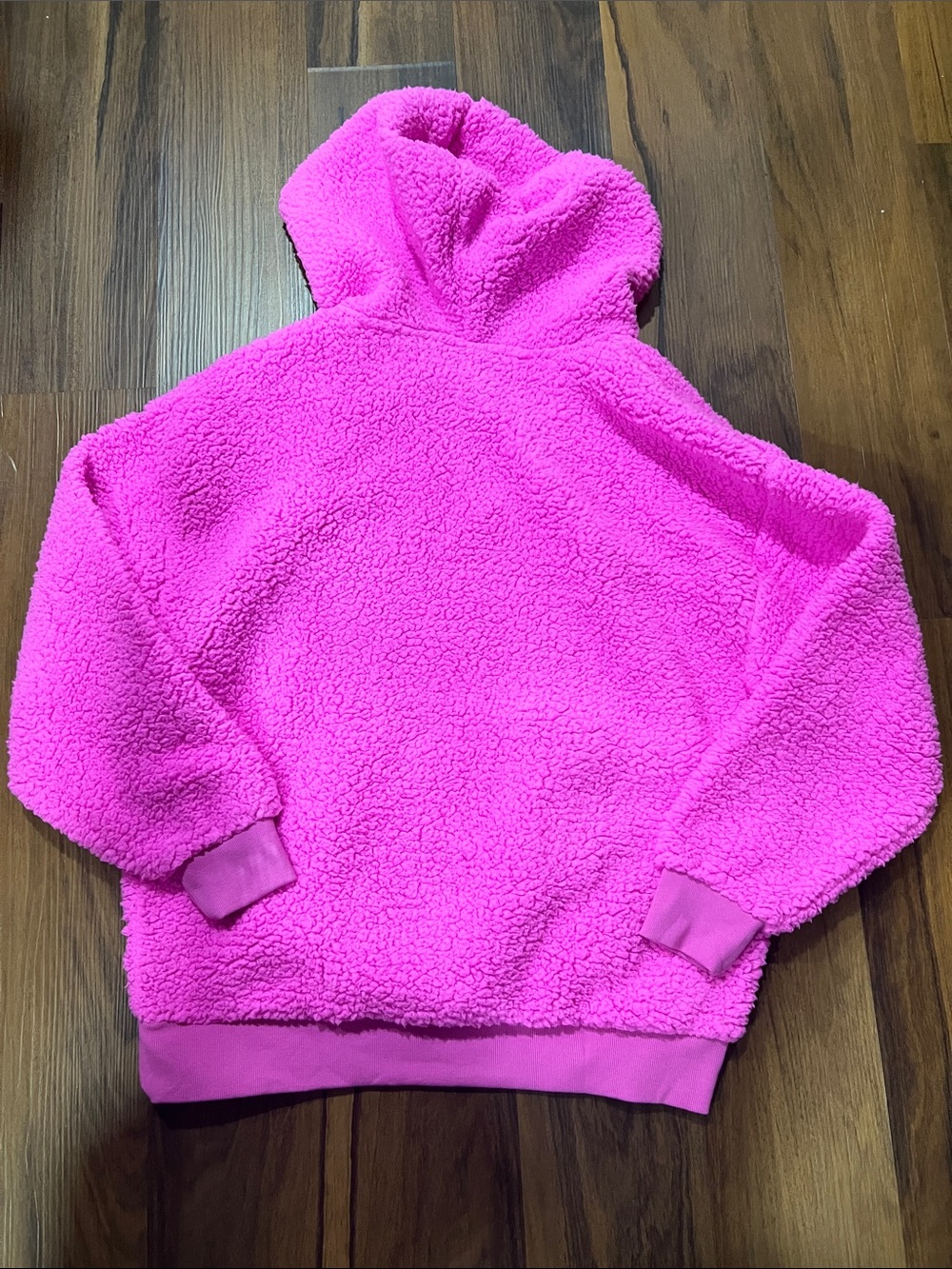 PINK Victoria's Secret Kids Plush Sherpa Hoodie in Hot Pink - Picture 3 of 3